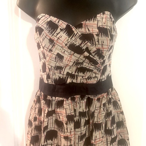 “BURLAPP” ANTHROPOLOGIE Silk Strapless Dress - Picture 4 of 15